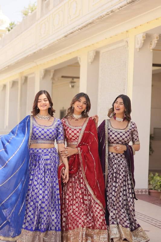 Gorgeous Viscous Jacquard Wedding Wear Lehenga Choli - Ethnicwish