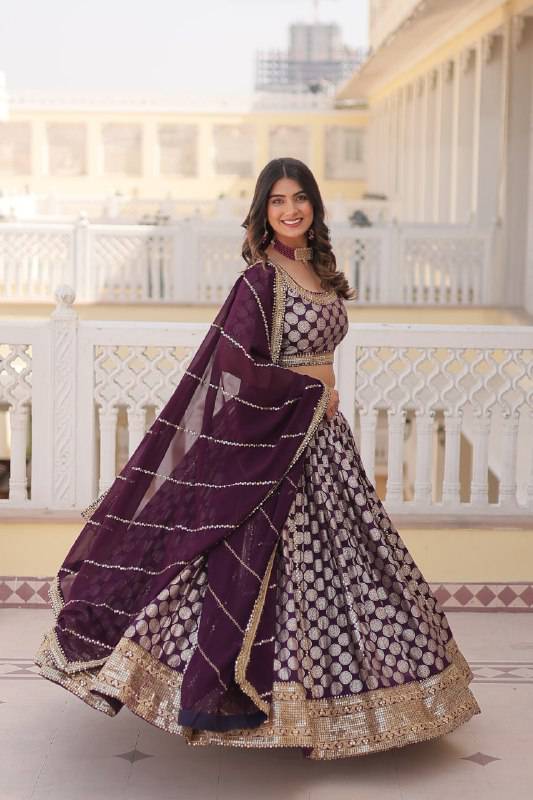 Gorgeous Viscous Jacquard Wedding Wear Lehenga Choli - Ethnicwish