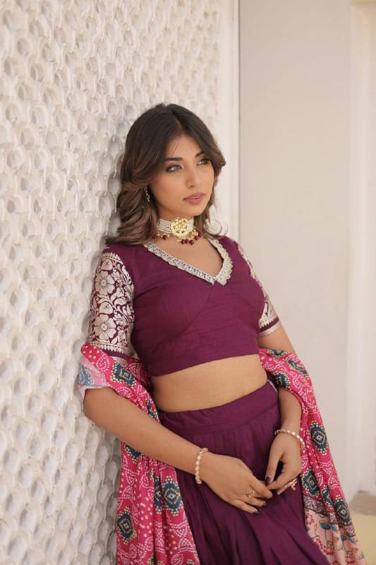 Stunning Viscous Jacquard Sequins Embroidered Lehenga Choli - Ethnicwish