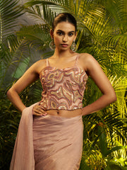 Blush Pink Designer Silk Saree with Embroidered Blouse  Party Wear Collection