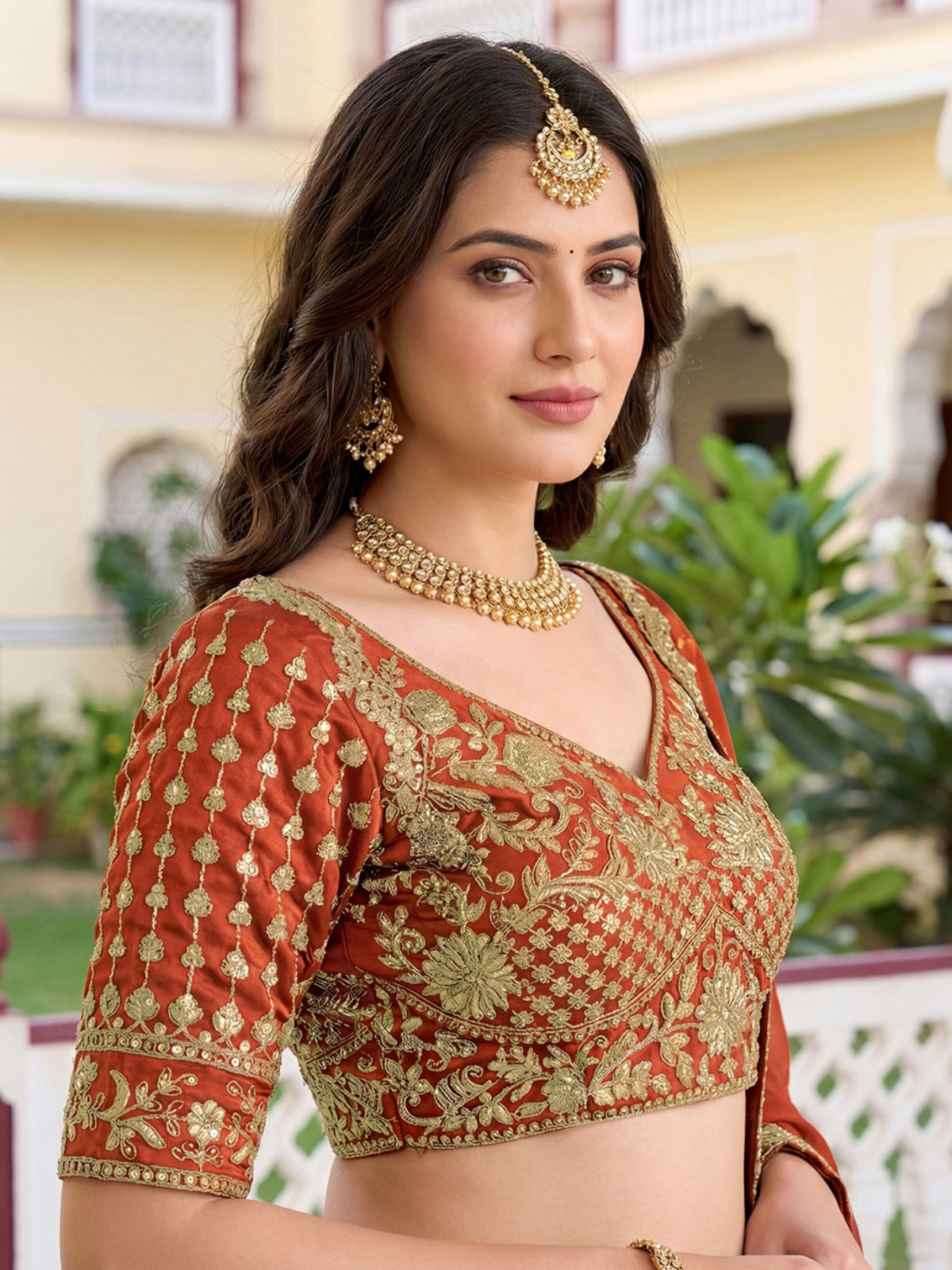 Luxury Rangoli Silk Lehenga Set