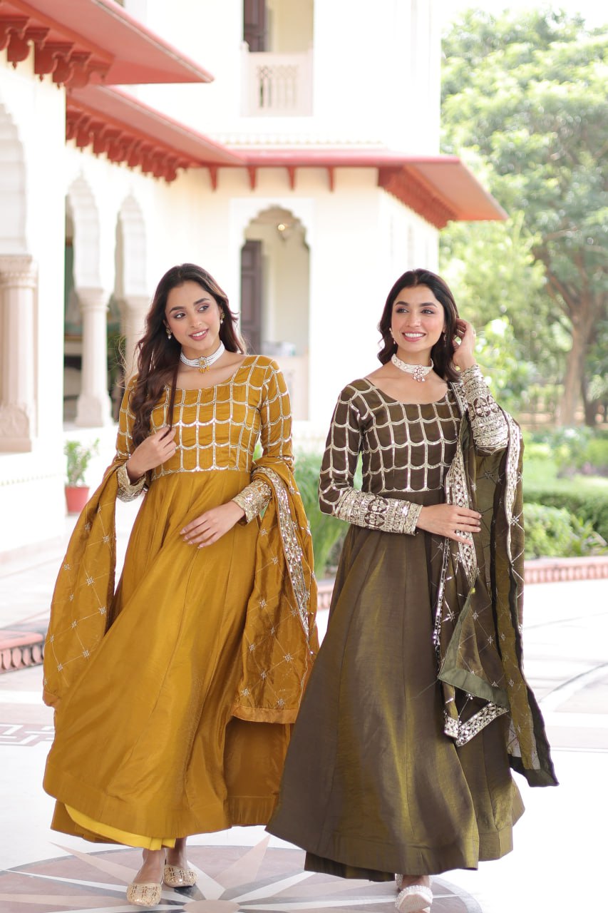 PREMIUM READYMADE  GOWN-DUPATTA SET