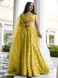 OLIVE Floral Embroidered Lehenga Choli with Dupatta