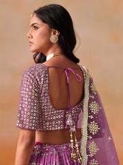 Magenta Pink Lehenga Choli with Gold Floral Embroidery and Matching Dupatta