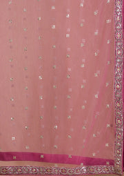 Elegant Dusty Pink Sequined Lehenga Choli with Embroidered Dupatta