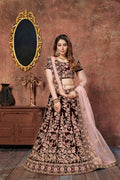 Black and Blush Pink Floral Embroidered Bridal Lehenga Choli with Dupatta