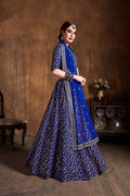 Royal Blue & Gold Embroidered Bridal Lehenga Choli with Dupatta