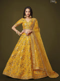 Mustard Yellow Heavy Embroidered Lehenga Choli with Dupatta