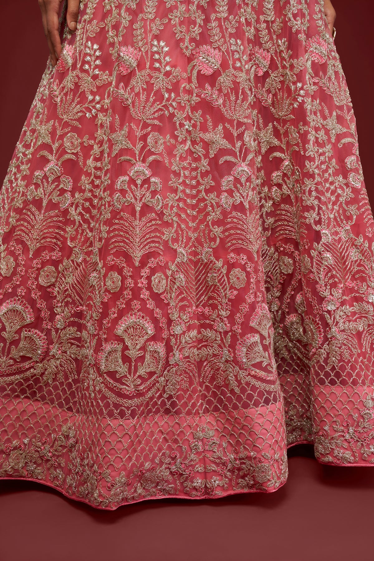 Dusty Pink Heavy Embroidered Bridal Lehenga Choli with Dupatta