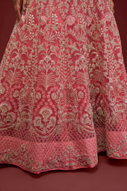 Dusty Pink Heavy Embroidered Bridal Lehenga Choli with Dupatta