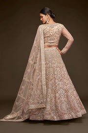 Champagne Beige Heavy Embroidered Bridal Lehenga Choli with Dupatta
