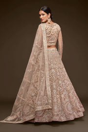 Champagne Beige Heavy Embroidered Bridal Lehenga Choli with Dupatta