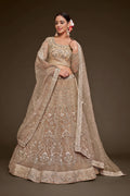 Champagne Beige Heavy Embroidered Bridal Lehenga Choli with Dupatta
