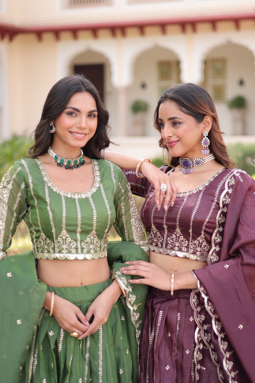 Royal Gold Crush Peplum Lehenga Set