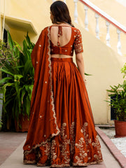 Luxury Rangoli Silk Lehenga Set