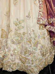 ROYAL IVORY TISSUE LEHENGA SET