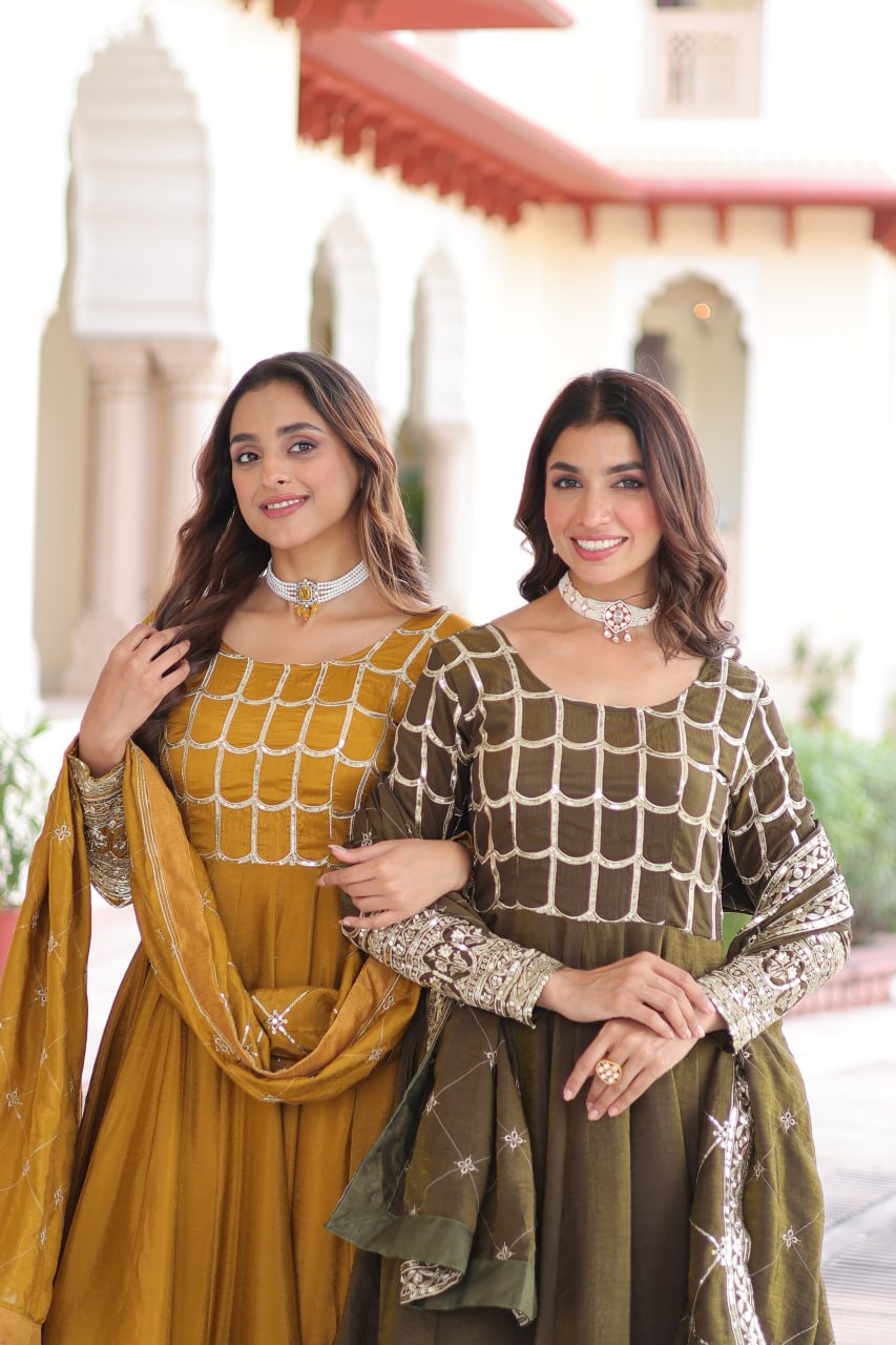 PREMIUM READYMADE  GOWN-DUPATTA SET