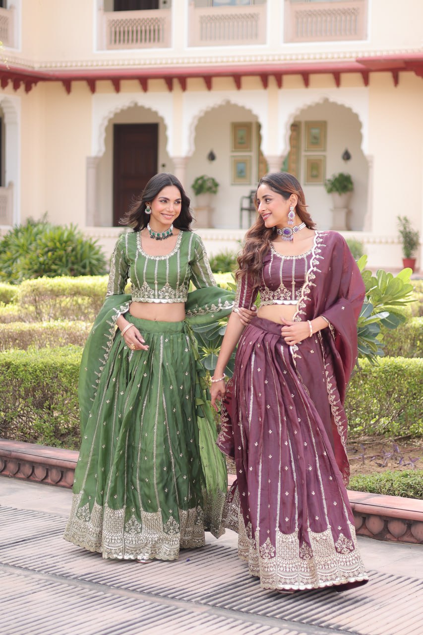 Royal Gold Crush Peplum Lehenga Set