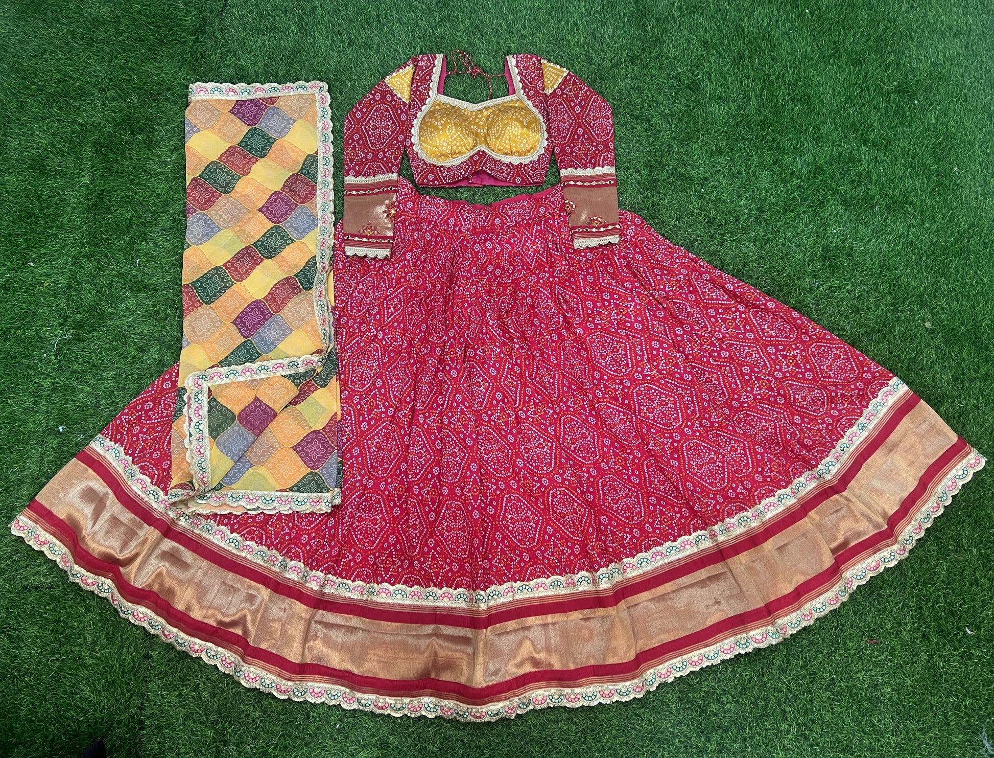 Amazing Rani Pink Gaji Silk Printed Zari Thread Sequins Worked Lehenga Choli - Ethnicwish