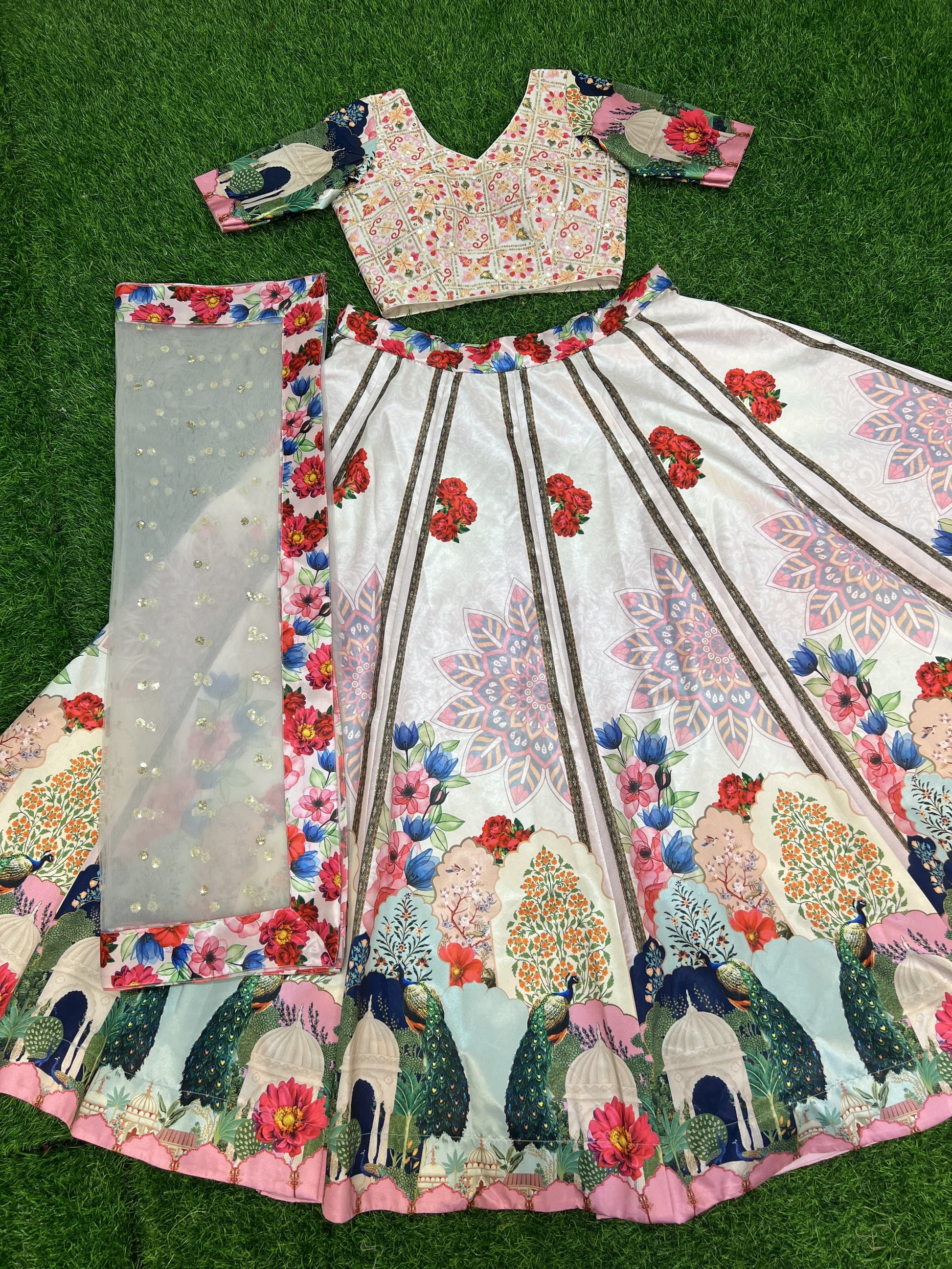 Fabulous Floral Digital Printed Fully Stitched Lehenga Choli Set - Ethnicwish