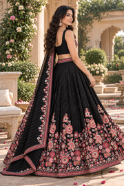 Black Georgette Sequin Embroidered Lehenga Choli