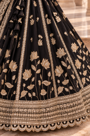 Black Fox Georgette Sequin Lehenga Choli