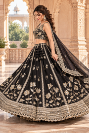 Black Fox Georgette Sequin Lehenga Choli