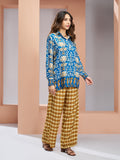 Royal Blue Muslin Silk Floral Printed Co-Ord Set