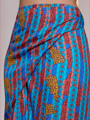 Aqua Blue Muslin Silk Printed Co-Ord Set
