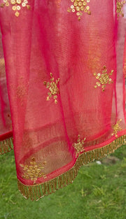 ELEGANT OLIVE GREEN HANDWORK PANT STYLE SUIT