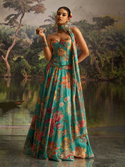 MINT BLUE HANDWORK DESIGNER LEHENGA SET