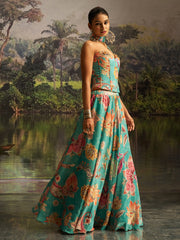MINT BLUE HANDWORK DESIGNER LEHENGA SET