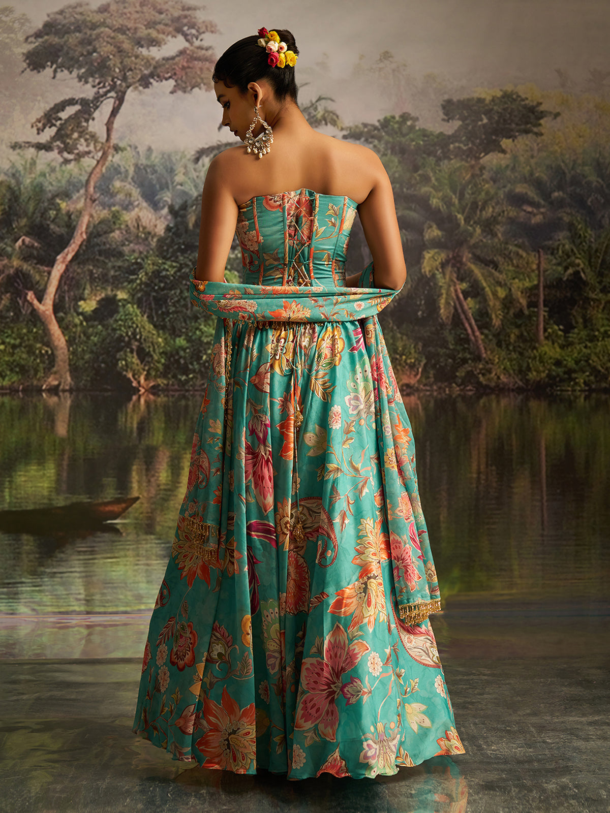 MINT BLUE HANDWORK DESIGNER LEHENGA SET