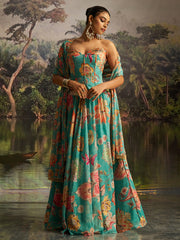 MINT BLUE HANDWORK DESIGNER LEHENGA SET