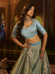 Dusty Embroidered Lehenga Choli with Dupatta