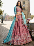 ROYAL DUSTY RANI PINK RANGOLI SILK LEHENGA SET