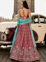 ROYAL DUSTY RANI PINK RANGOLI SILK LEHENGA SET