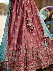 ROYAL DUSTY RANI PINK RANGOLI SILK LEHENGA SET