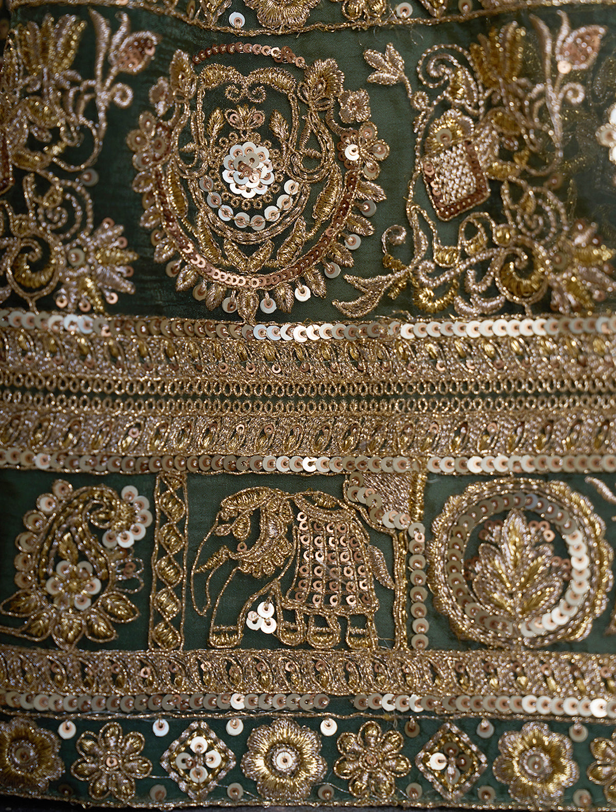 Green Organza Embroidered Lehenga Choli with Dupatta