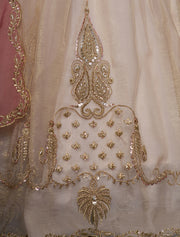 Ivory Organza Embroidered Lehenga Choli with Dupatta
