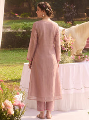 Dusty Rose Mauve EMBROIDERED KURTA SET