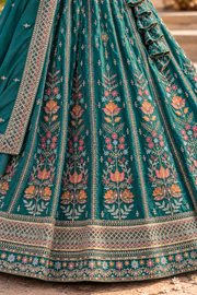 Emerald Green Star Georgette Sequin Lehenga Choli