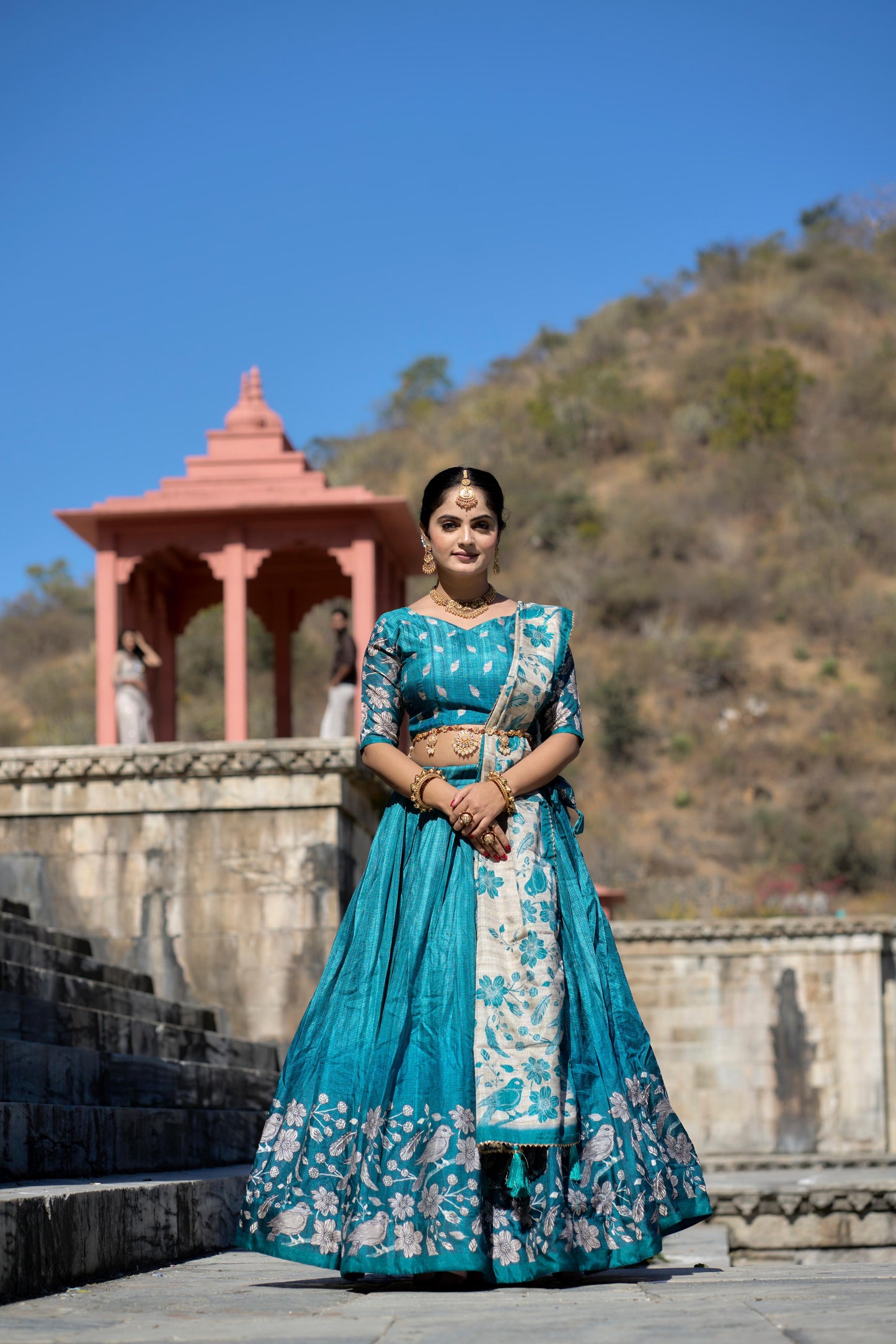 Stunning Pure Manipuri Silk Printed Lehenga Choli Set - Ethnicwish