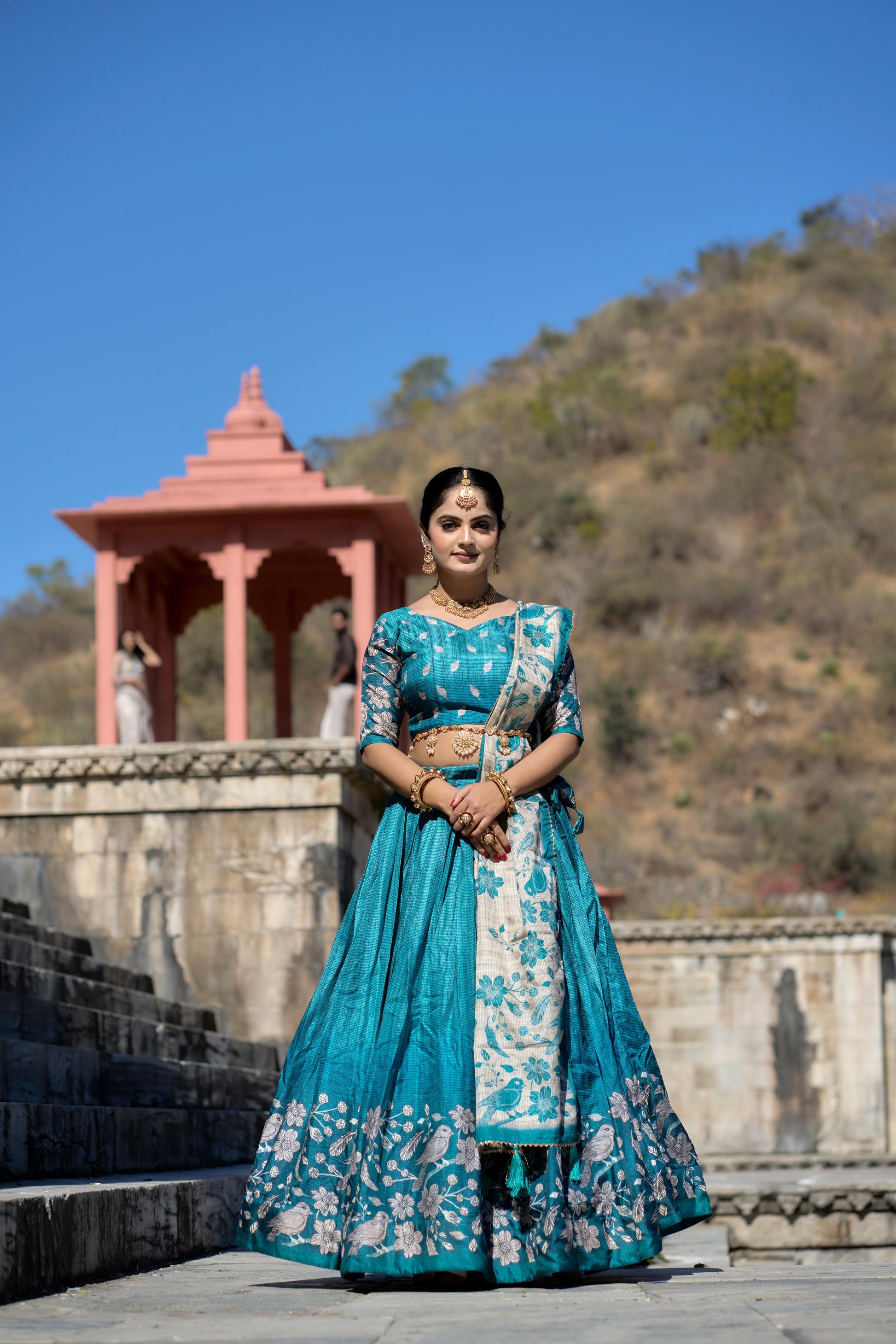 Stunning Pure Manipuri Silk Printed Lehenga Choli Set - Ethnicwish
