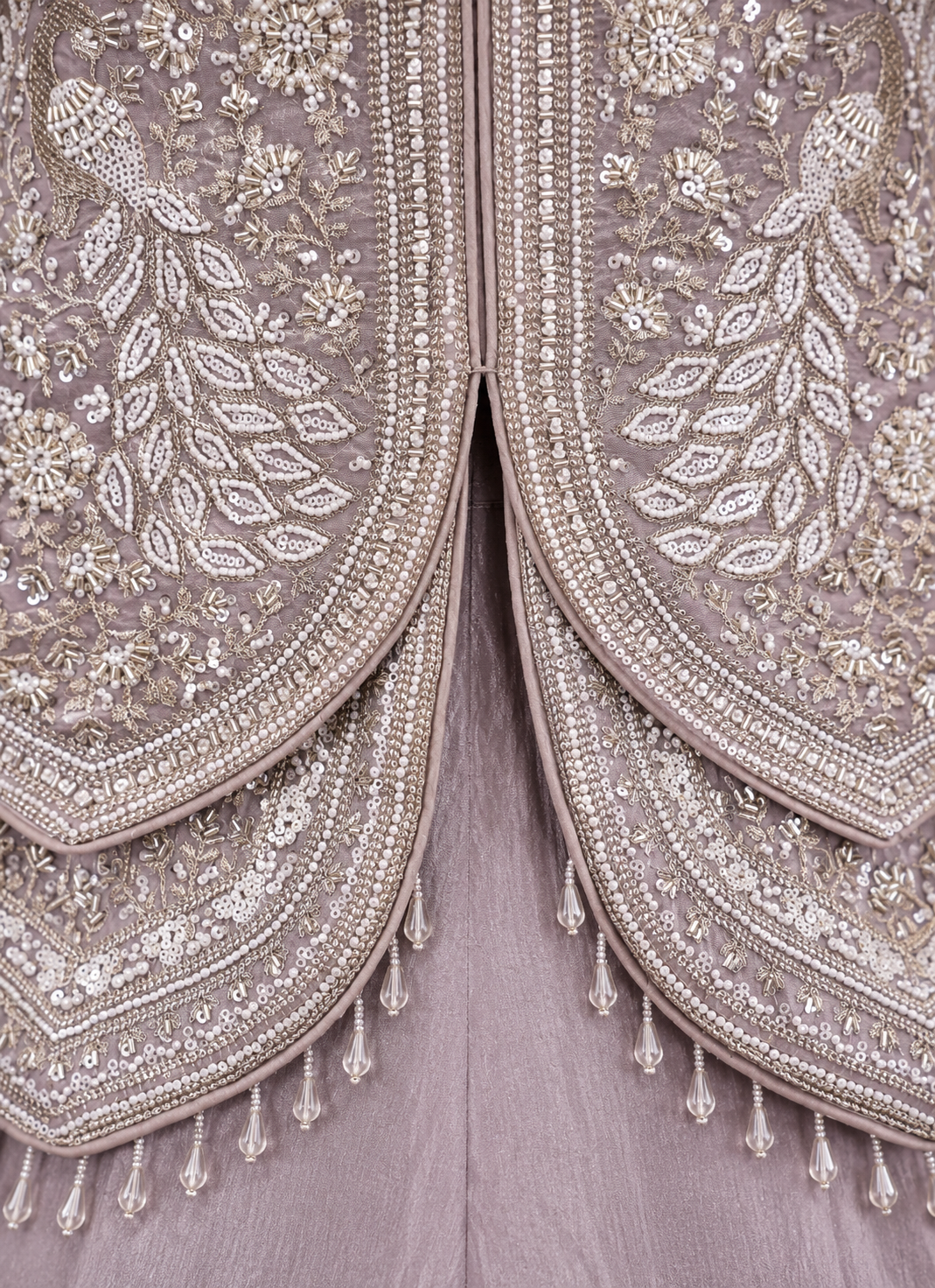 Pearl Grey Fendi Crush Bead & Sequin Sharara Set