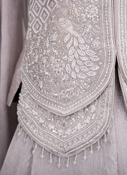 Pearl Grey Fendi Crush Bead & Sequin Sharara Set