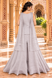 Pearl Grey Fendi Crush Bead & Sequin Sharara Set