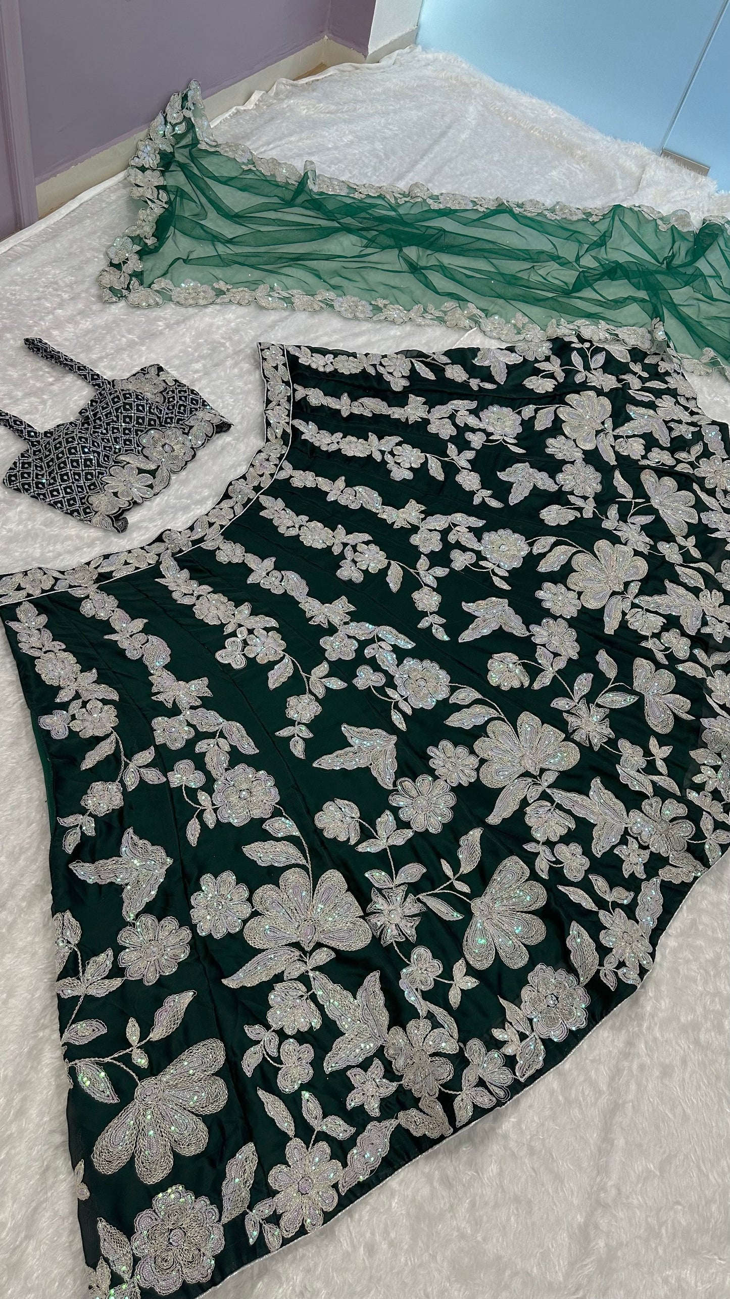 Exquisite Kasturi Silk Georgette Lehenga Set – A Perfect Blend of Glamour & Tradition