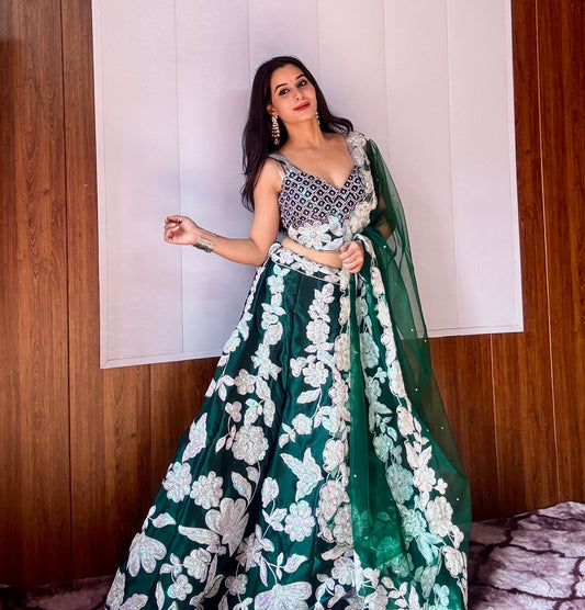 Exquisite Kasturi Silk Georgette Lehenga Set – A Perfect Blend of Glamour & Tradition