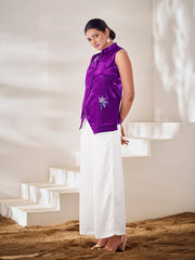 Purple Designer Waistcoat Trousers